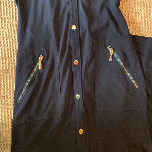 Michael by Michael Kors Navy Polyester/Spandex Maxi Dress with Gold Accents XXS - Picture 6 of 14